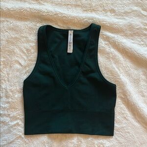Athleta Dark Green Ribbed Tank Top